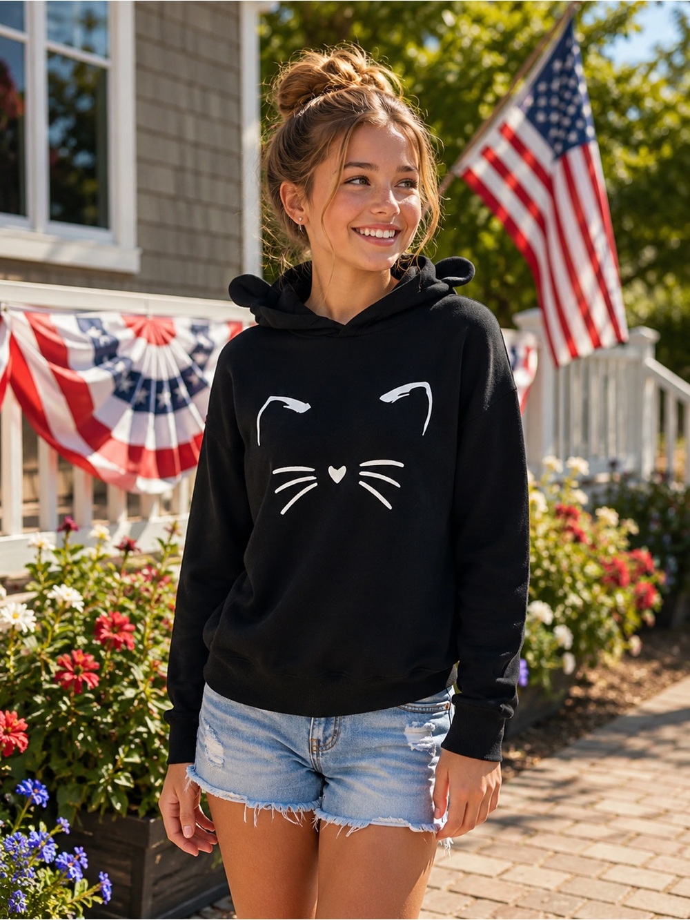 ✨ PATPAT Girls Graphic Hoodie – Size 13–14 Years – NWT ✨